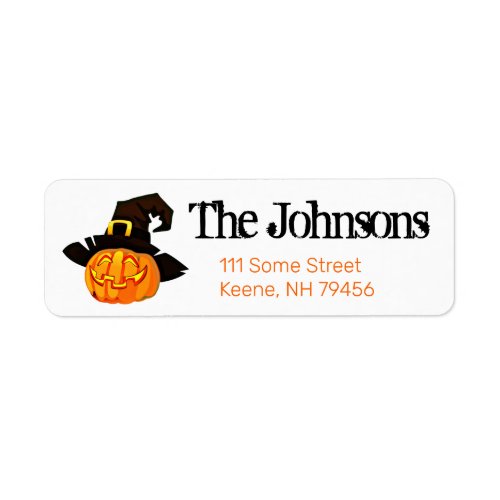 Pumpkin Witch Halloween Return Address Labels