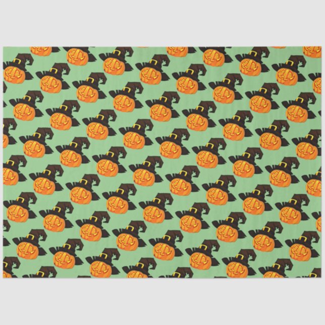 Pumpkin Witch  Halloween Tissue Paper (Front)