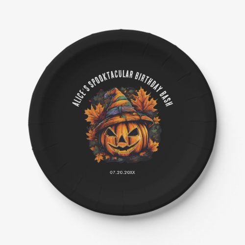Pumpkin Witch Hat Halloween  Paper Plates