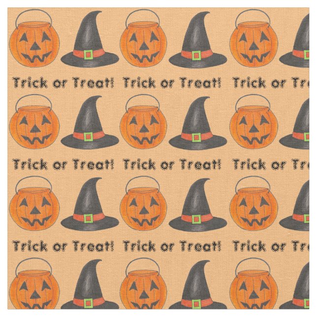 Pumpkin Witch Hat Orange Halloween Costume Fabric (Close Up)