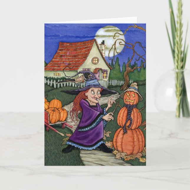 Pumpkin Witch Holiday Card (Front)