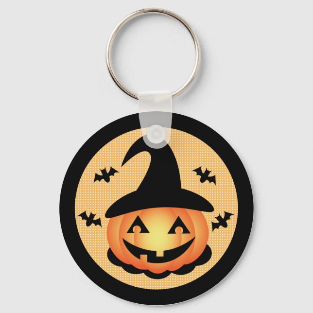 Pumpkin Witch Keychain (Front)
