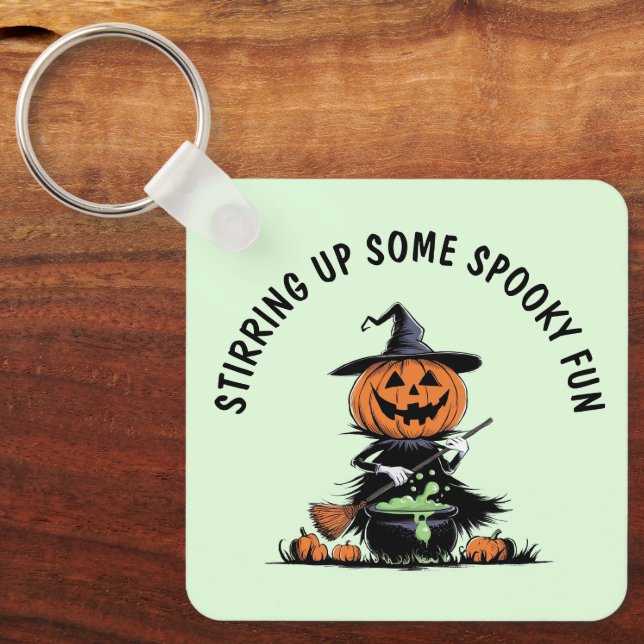 Pumpkin Witch Keychain (Front)