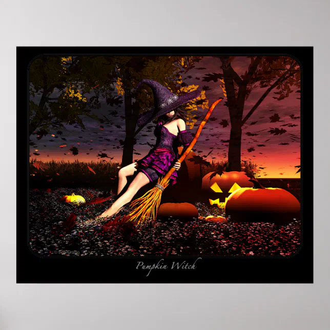 Pumpkin Witch Poster | Zazzle