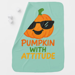 Pumpkin With Attitude Cute Fall Baby Blanket
