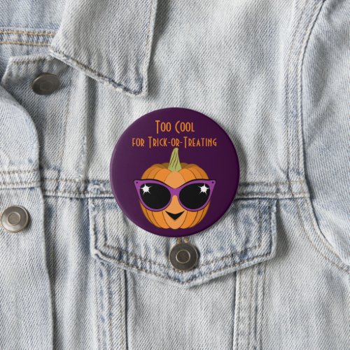 Pumpkin with Cool Retro Cat Sunglasses Halloween Button