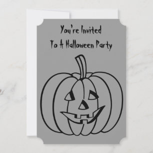 pumpkin with cut out face for halloween party invitation