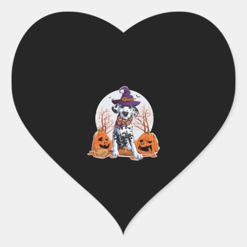 Pumpkin With Dog Halloween Scary Heart Sticker