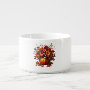 Pumpkin with Fall Leaves-Thanksgiving Bowl