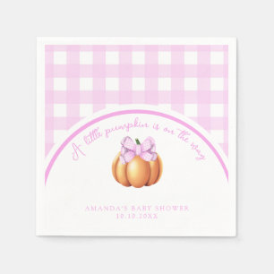 Pumpkin with pink bow in cage baby shower napkins