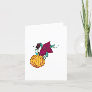 Pumpkin with Purple Butterfly Thank You Card