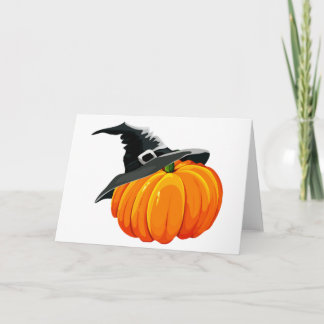 Pumpkin with Witch Hat Card