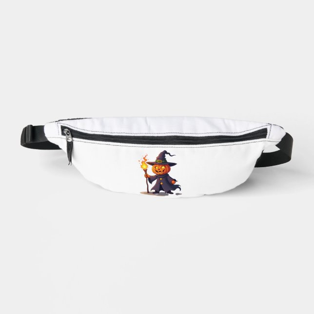 Pumpkin Wizard � Magical Halloween Sorcerer Tee Fanny Pack (Front)