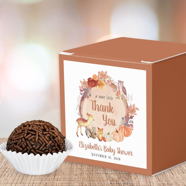 Pumpkin Woodland Terracotta Baby Shower Thank You Favor Boxes (Creator Uploaded)
