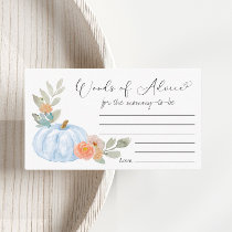 Pumpkin Words of Advice Baby Boy Shower Enclosure Card