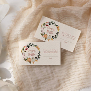 Pumpkin Wreath Baby Shower Diaper Raffle Enclosure Card