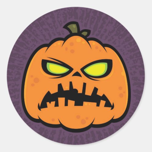 Pumpkin Zombie Classic Round Sticker