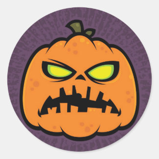 Pumpkin Zombie Classic Round Sticker