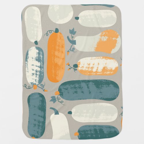 Pumpkin Zucchini Pastel Colors Pattern Baby Blanket