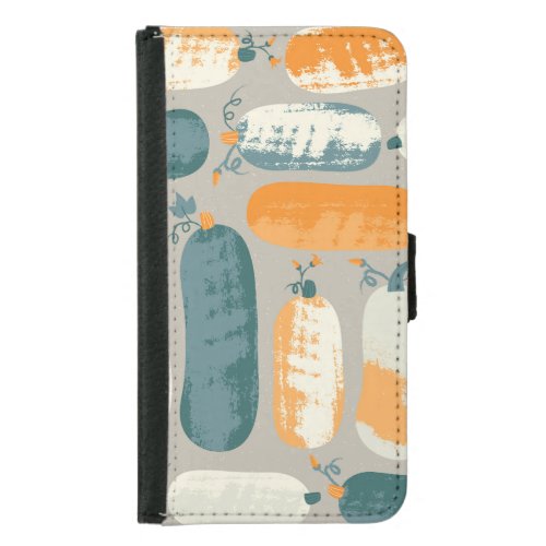 Pumpkin Zucchini Pastel Colors Pattern Samsung Galaxy S5 Wallet Case