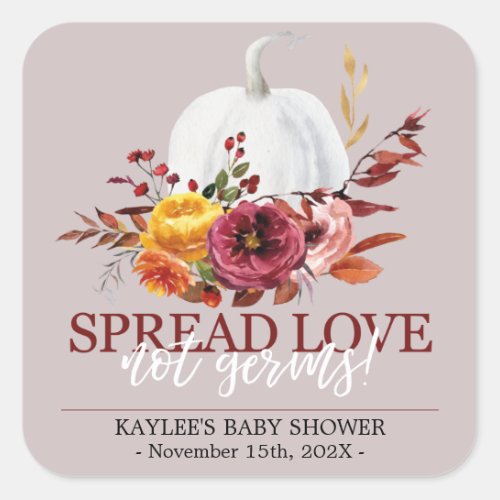 Pumpking Hand Sanitizer labels Personalized fall