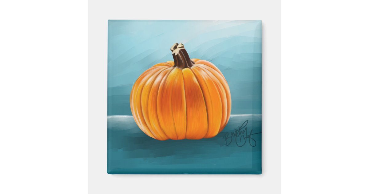 Pumpking Painting By Art Vibes On A Magnet Zazzle Com