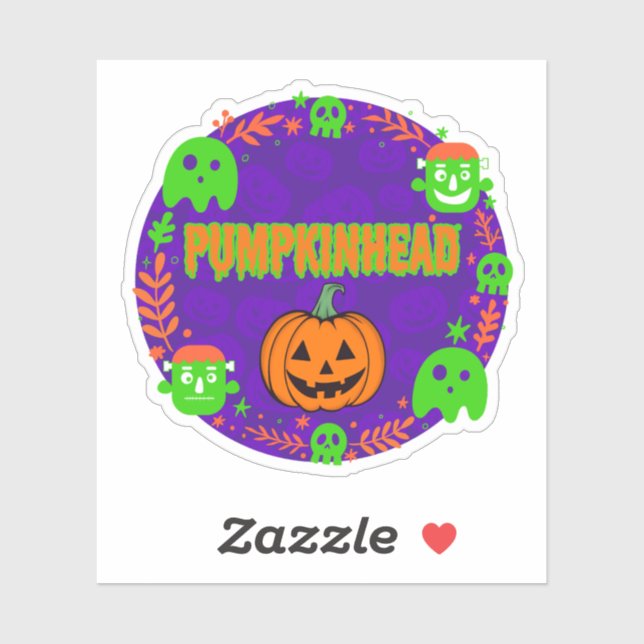 Pumpkinhead Orange and Green With Fancy Circle Sticker (Sheet)