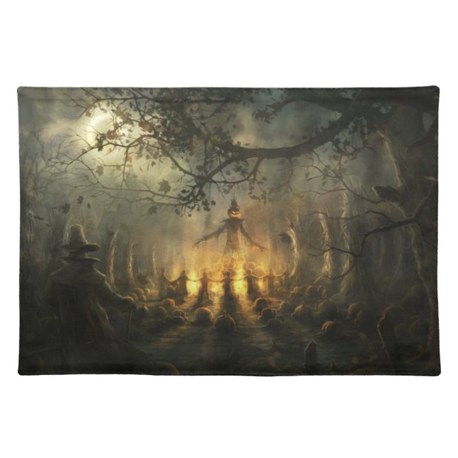 Pumpkinhead Witch Hunt Halloween Placemat (Front)