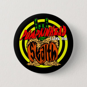 Pumpkinhead Zombie Rock Button