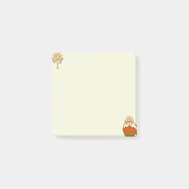 🍂 Pumpkins and Autumn Wheat Post-it Notes (Front)