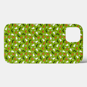 pumpkins and bats green theme iPhone 13 case