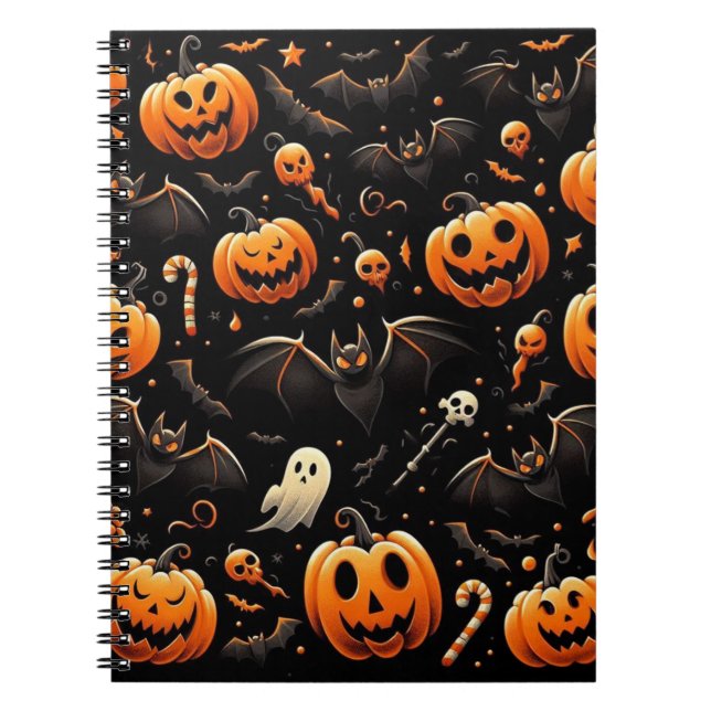 Pumpkins and bats notebook (Front)