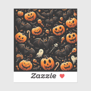 Pumpkins and bats sticker