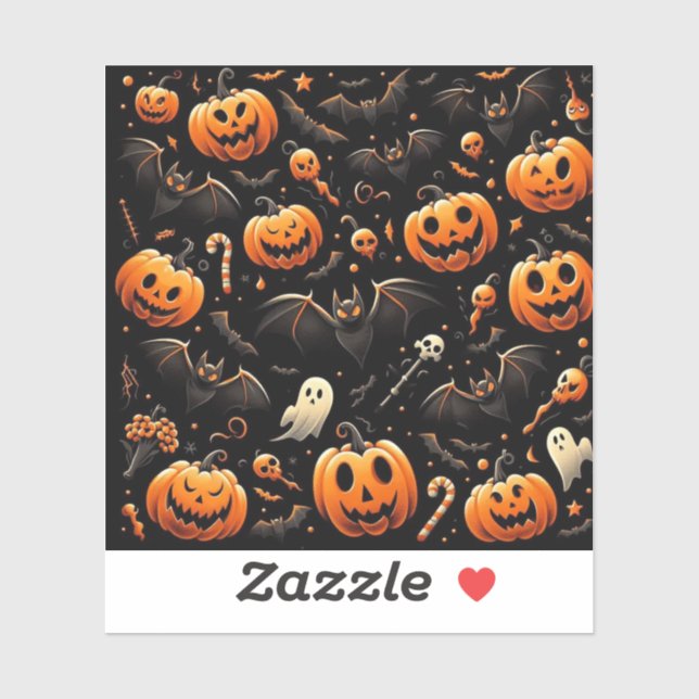 Pumpkins and bats sticker (Sheet)