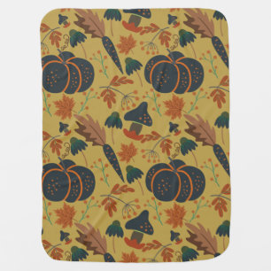 Pumpkins and carrots seamless pattern baby blanket