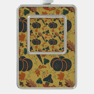 Pumpkins and carrots seamless pattern christmas ornament
