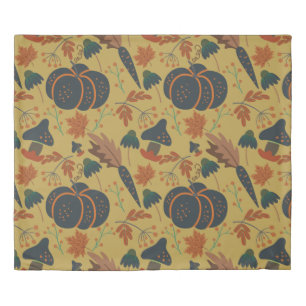 Pumpkins and carrots seamless pattern duvet cover