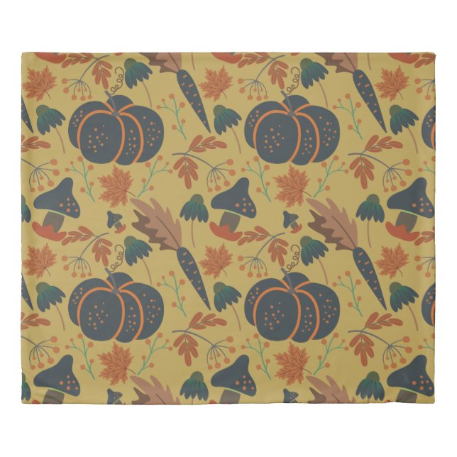 Pumpkins and carrots seamless pattern duvet cover (Front)