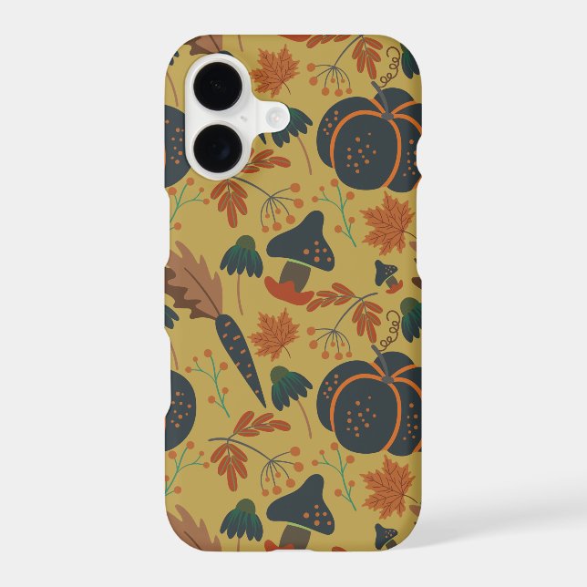 Pumpkins and carrots seamless pattern iphone case (Back)