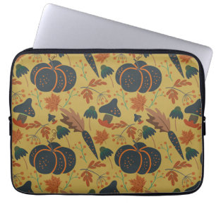 Pumpkins and carrots seamless pattern laptop sleeve
