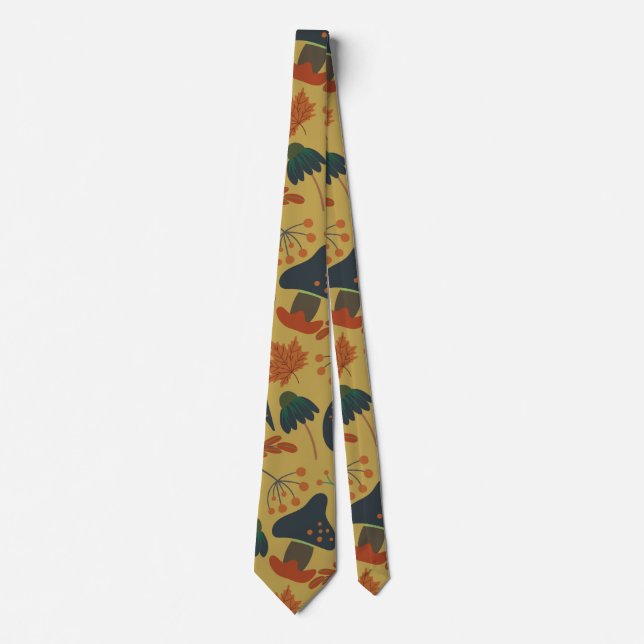 Pumpkins and carrots seamless pattern neck tie (Front)