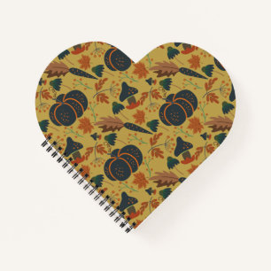Pumpkins and carrots seamless pattern notebook