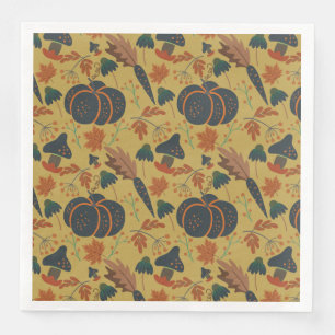 Pumpkins and carrots seamless pattern paper dinner napkins