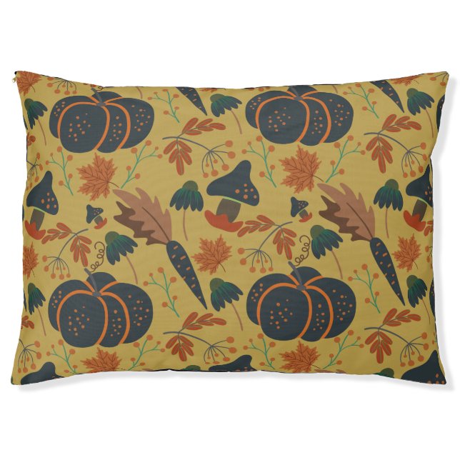 Pumpkins and carrots seamless pattern pet bed (Front)