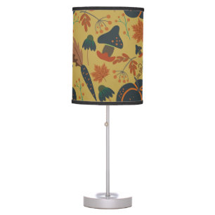 Pumpkins and carrots seamless pattern table lamp