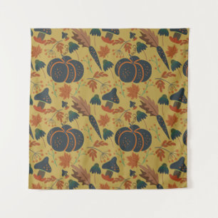 Pumpkins and carrots seamless pattern tapestry