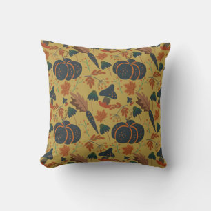 Pumpkins and carrots seamless pattern throw pillow
