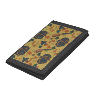 Pumpkins and carrots seamless pattern tri-fold wallet