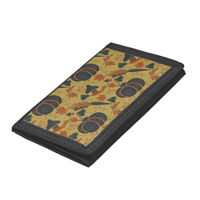Pumpkins and carrots seamless pattern tri-fold wallet (Bottom)