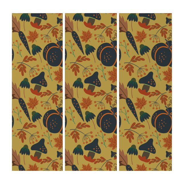 Pumpkins and carrots seamless pattern triptych (Front)